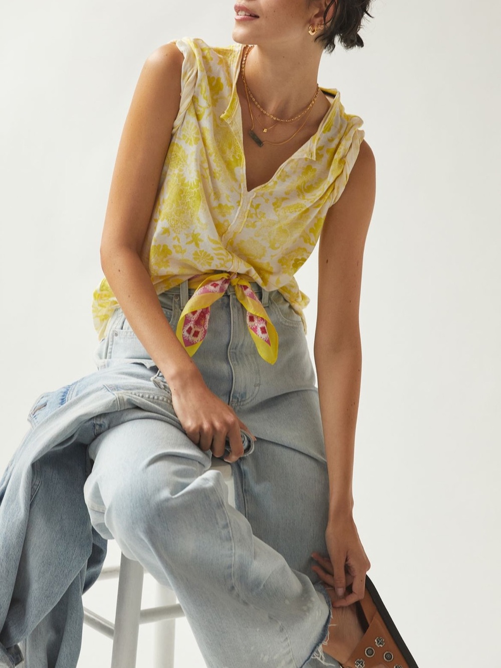 Anthropologie Pilcro Spliced Neck Tee, M